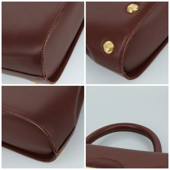 Salvatore Ferragamo Hand Bag Leather Brown Gold - Picture 11 of 15